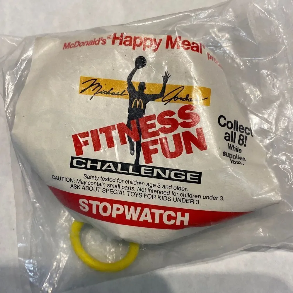 NIP Vtg Michael Jordan McDonald’s Happy Meal Toy Stopwatch 1991 NEW IN PACKAGE